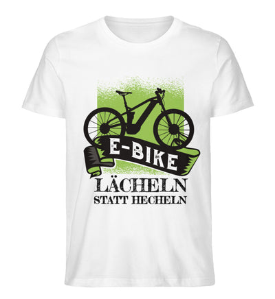 E-Bike - Lächeln statt hecheln - Herren Organic T-Shirt e-bike Weiß
