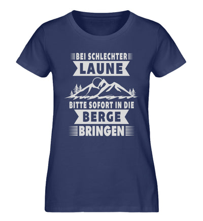 Bitte sofort in die Berge bringen - Damen Organic T-Shirt berge wandern Navyblau