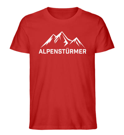 Alpenstürmer - Herren Organic T-Shirt berge wandern Rot