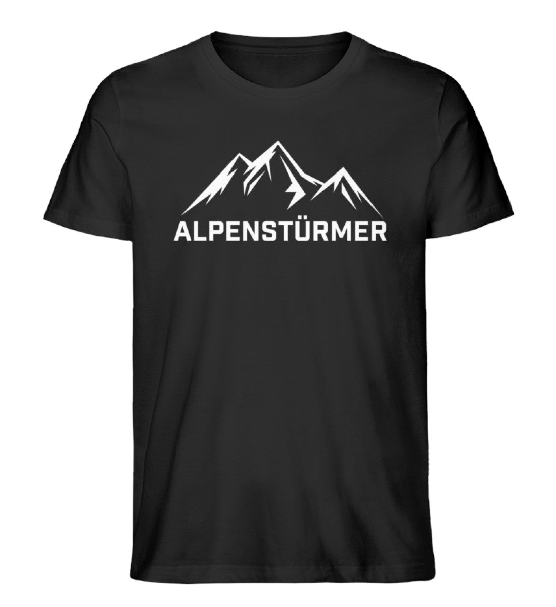 Alpenstürmer - Herren Organic T-Shirt berge wandern Schwarz