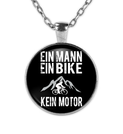 Ein Mann - Ein Bike - Kein Motor - Halskette mit Anhänger fahrrad mountainbike Silber