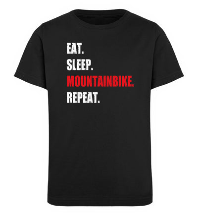 Eat Sleep Mountainbike Repeat - Kinder Premium Organic T-Shirt mountainbike Schwarz