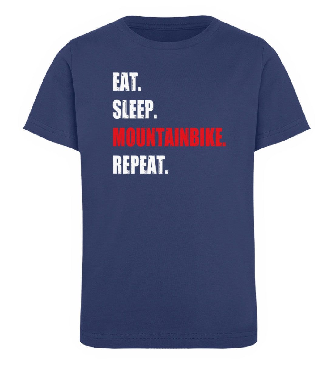 Eat Sleep Mountainbike Repeat - Kinder Premium Organic T-Shirt mountainbike Navyblau