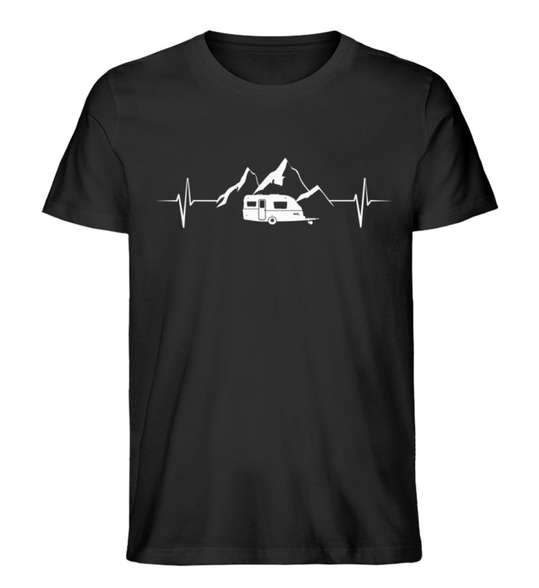 Wohnwagen Herzschlag - Herren Organic T-Shirt camping Schwarz