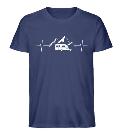 Wohnwagen Herzschlag - Herren Organic T-Shirt camping Navyblau