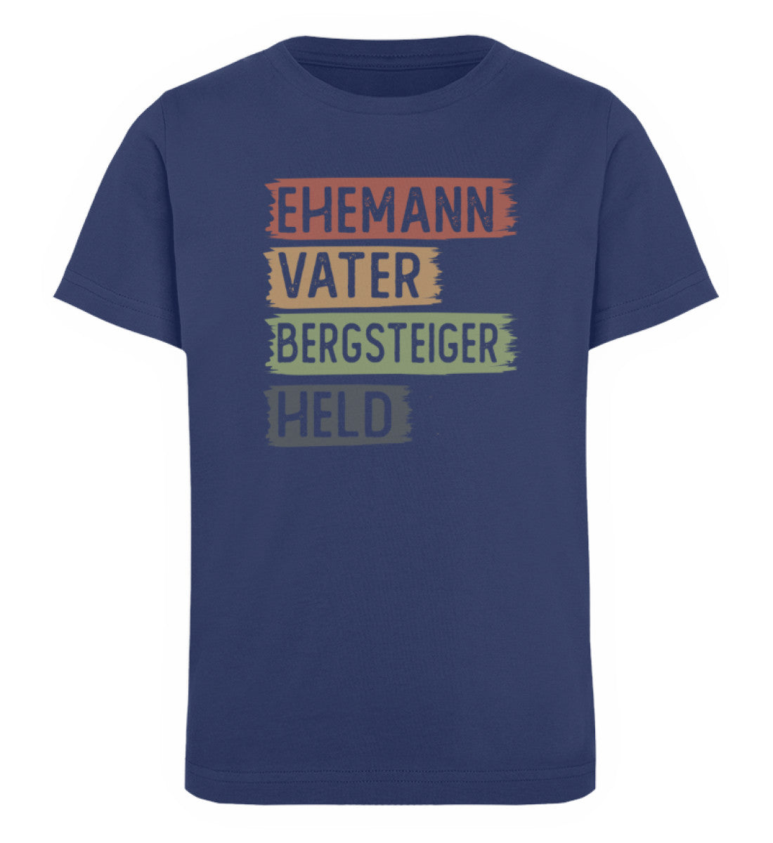 Ehemann, Vater, Bergsteiger, Held - Kinder Premium Organic T-Shirt berge klettern Navyblau