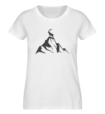 Steinbock am Berg - Damen Organic T-Shirt' berge wandern Weiß