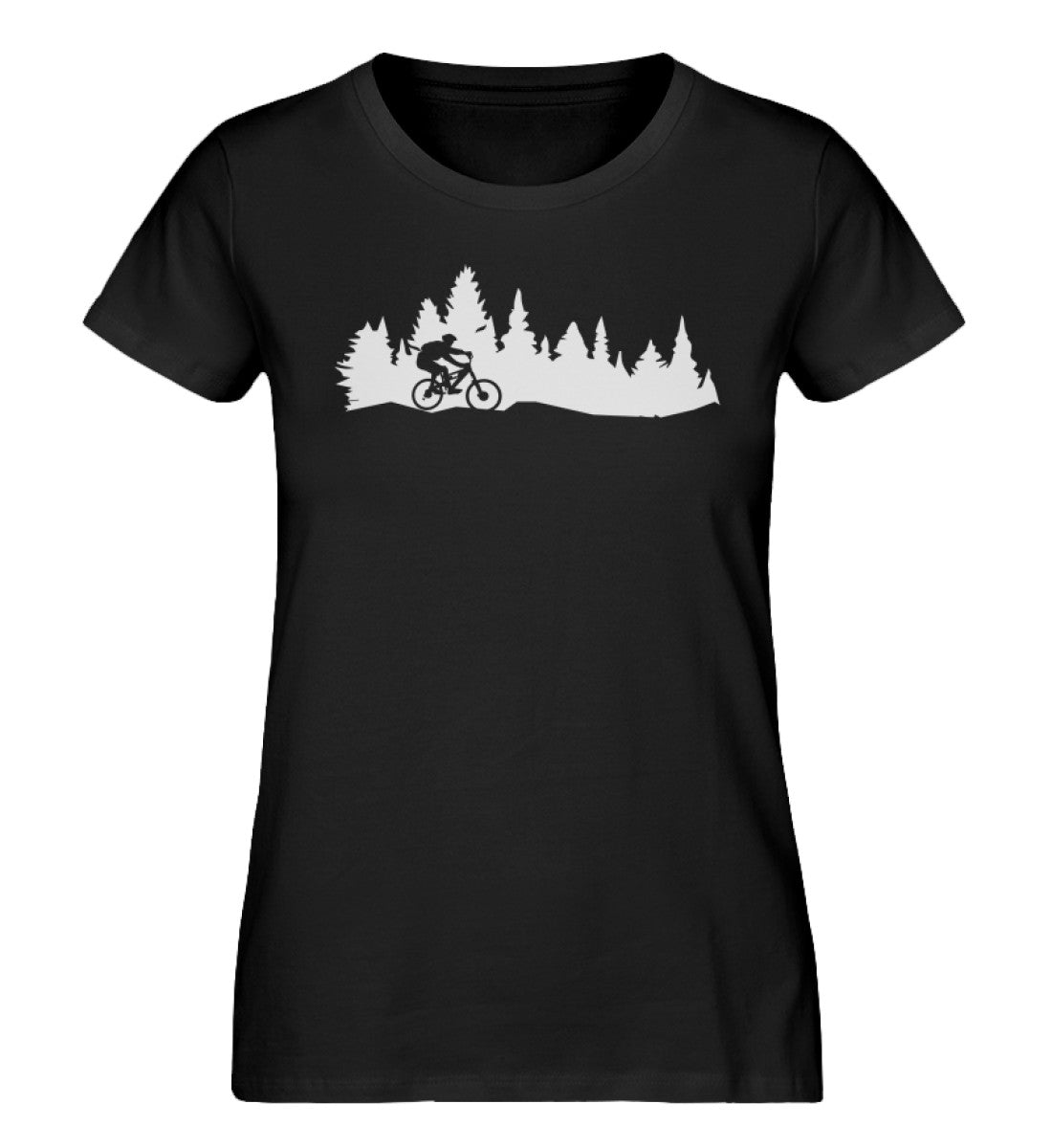 Mountainbiken und Landschaft - Damen Organic T-Shirt mountainbike Schwarz