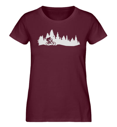 Mountainbiken und Landschaft - Damen Organic T-Shirt mountainbike Weinrot