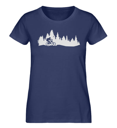 Mountainbiken und Landschaft - Damen Organic T-Shirt mountainbike Navyblau