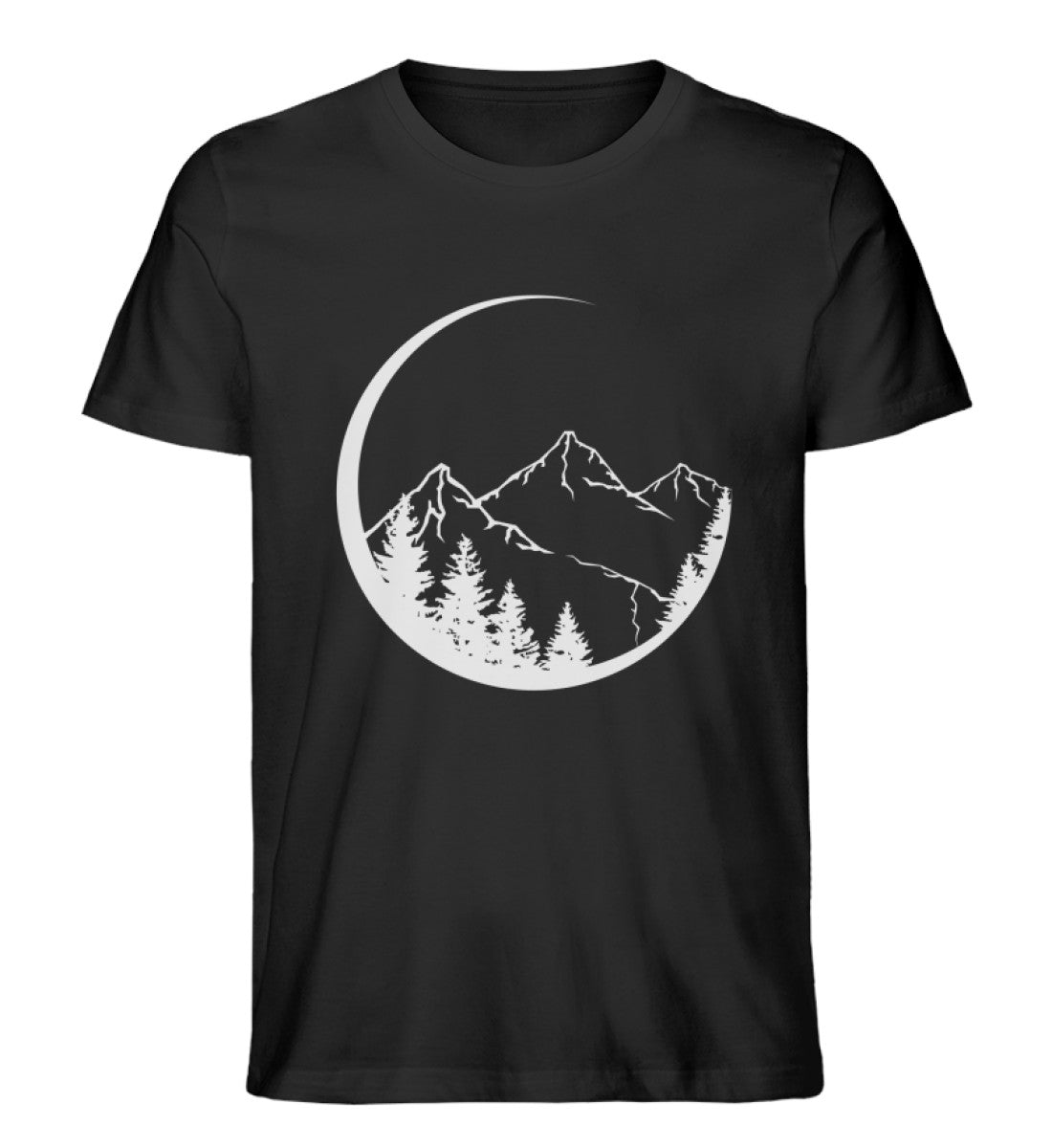 Berge und Mondsichel - Herren Organic T-Shirt berge Schwarz