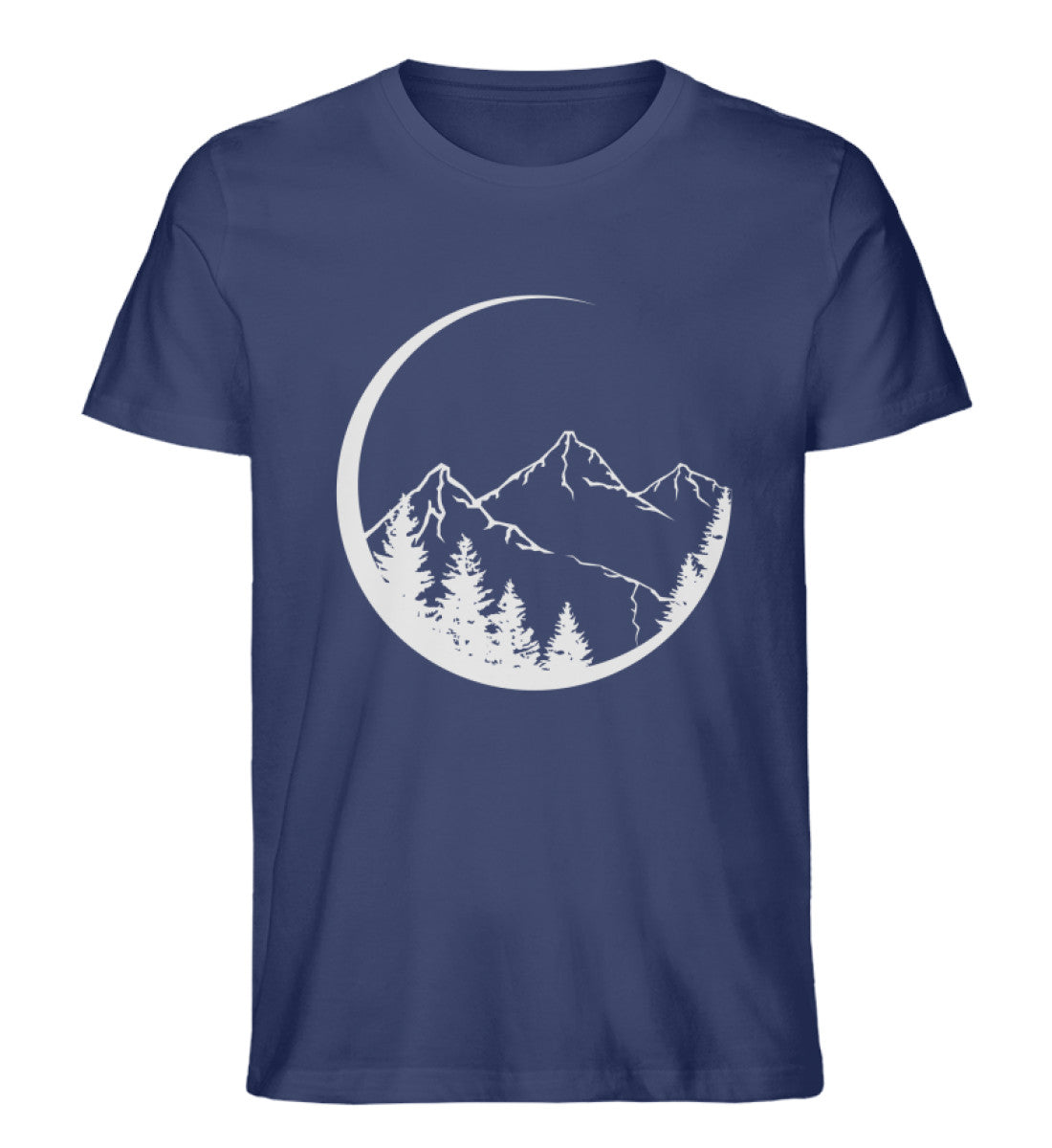 Berge und Mondsichel - Herren Organic T-Shirt berge Navyblau