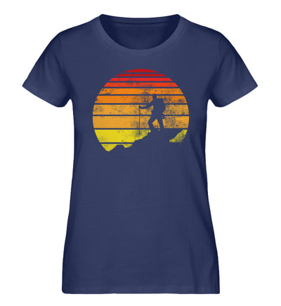 Vintage Wanderer - Damen Organic T-Shirt wandern Navyblau