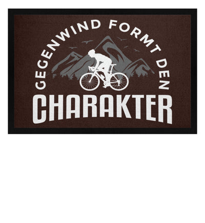 Gegenwind formt den Charakter - Fußmatte mit Gummirand fahrrad mountainbike Braun