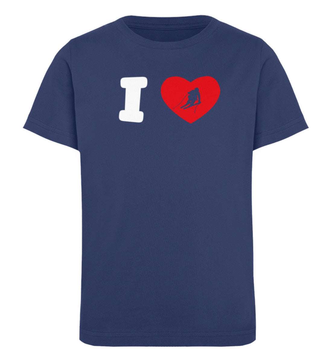 I Love Ski - Kinder Premium Organic T-Shirt ski Navyblau