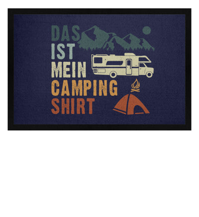 Das ist mein Camping Shirt - Fußmatte mit Gummirand camping Navy