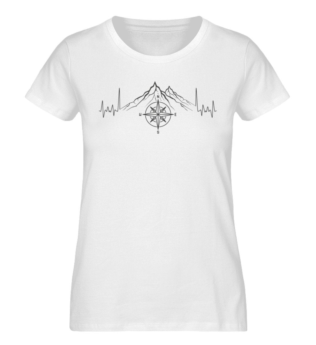 Herzschlag Berge und Kompass - Damen Organic T-Shirt' berge camping klettern wandern Weiß