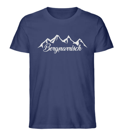 Bergnarrisch - Herren Organic T-Shirt berge wandern Navyblau