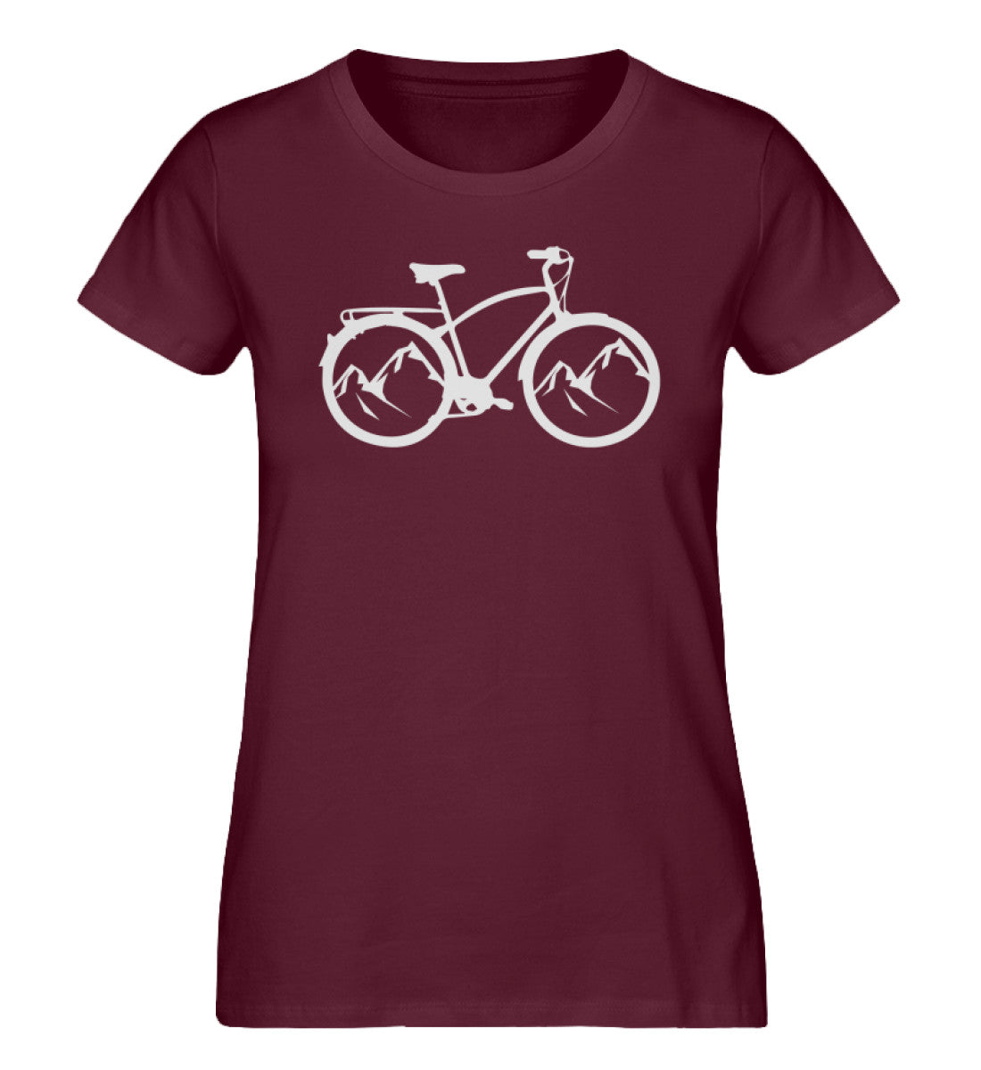 Bergräder - Damen Organic T-Shirt fahrrad mountainbike Weinrot