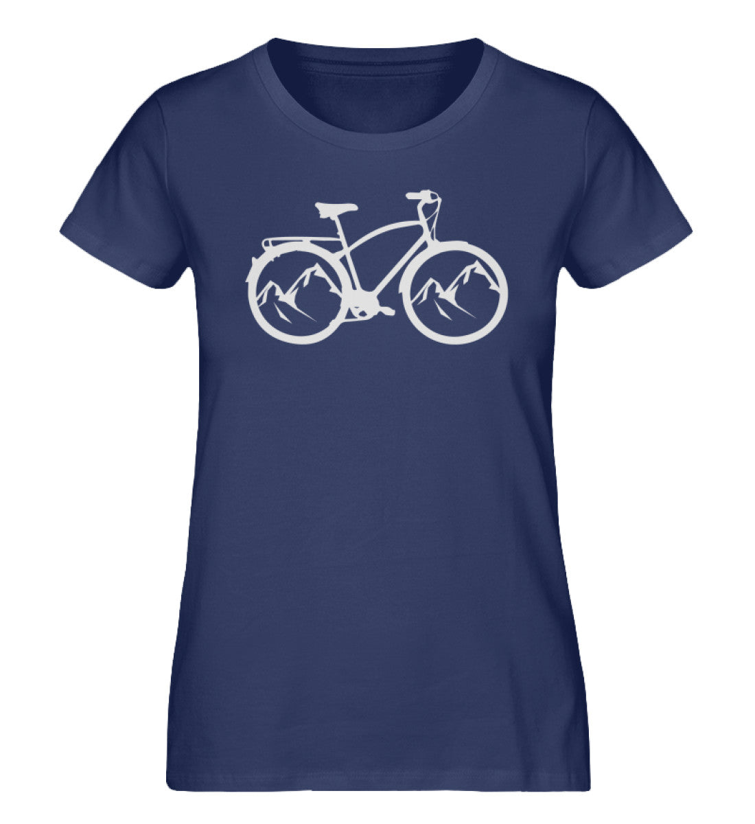 Bergräder - Damen Organic T-Shirt fahrrad mountainbike Navyblau