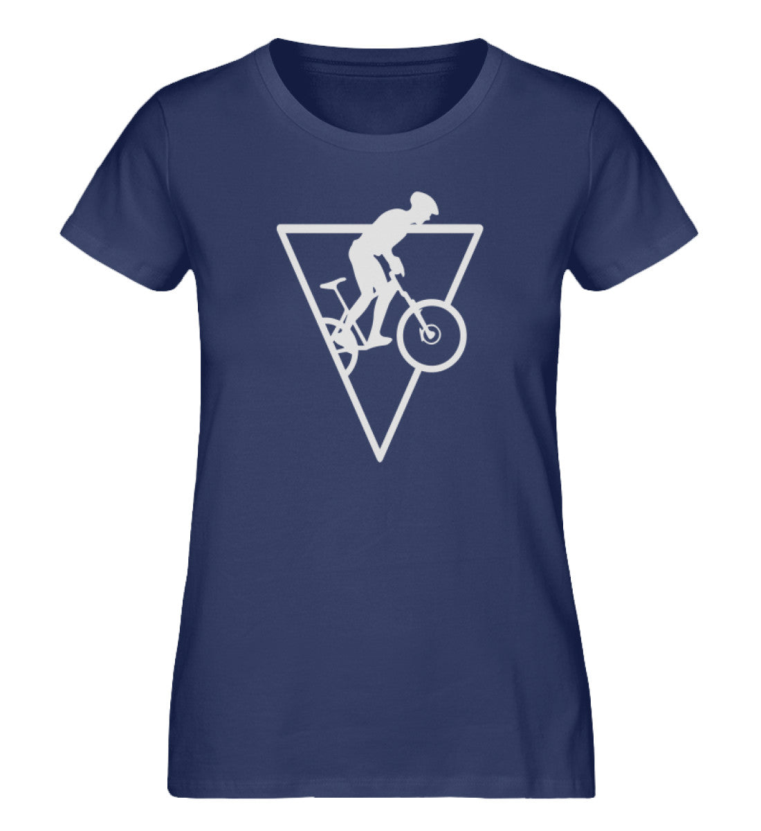 Radfahrer Geometrisch - Damen Organic T-Shirt fahrrad Navyblau