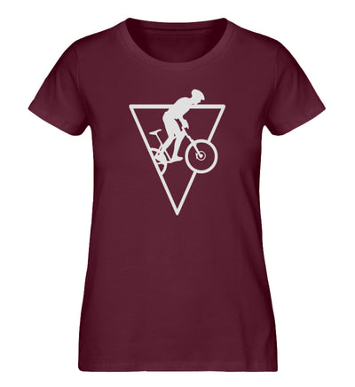Radfahrer Geometrisch - Damen Organic T-Shirt fahrrad Weinrot