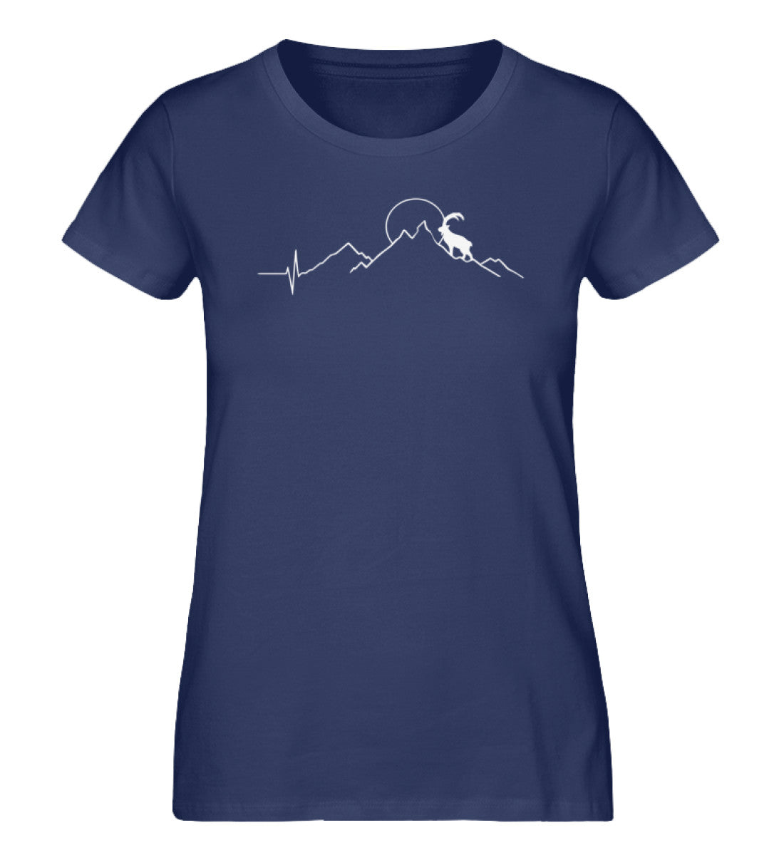 Steinbock und Berg - Damen Premium Organic T-Shirt Navyblau