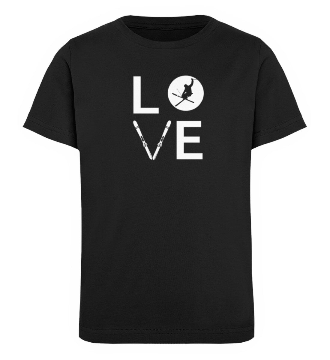 LOVE - Kinder Premium Organic T-Shirt ski Schwarz