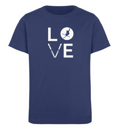 LOVE - Kinder Premium Organic T-Shirt ski Navyblau