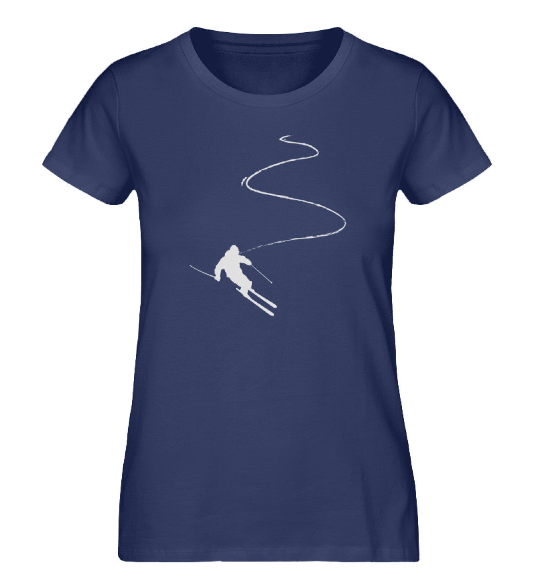 Skifahren auf Piste - Damen Organic T-Shirt ski Navyblau
