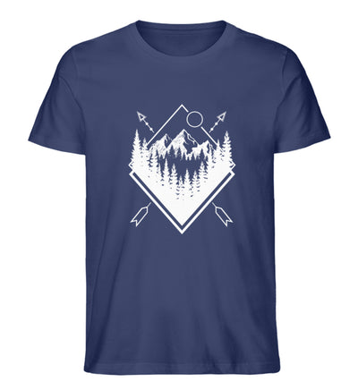 Berglandschaft Geometrisch - Herren Organic T-Shirt berge Navyblau
