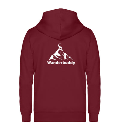 Wanderbuddy - Unisex Premium Organic Sweatjacke wandern Weinrot