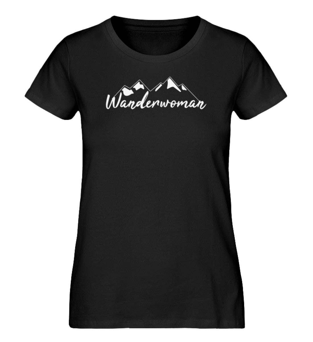 Wanderwoman. - Damen Organic T-Shirt wandern Schwarz