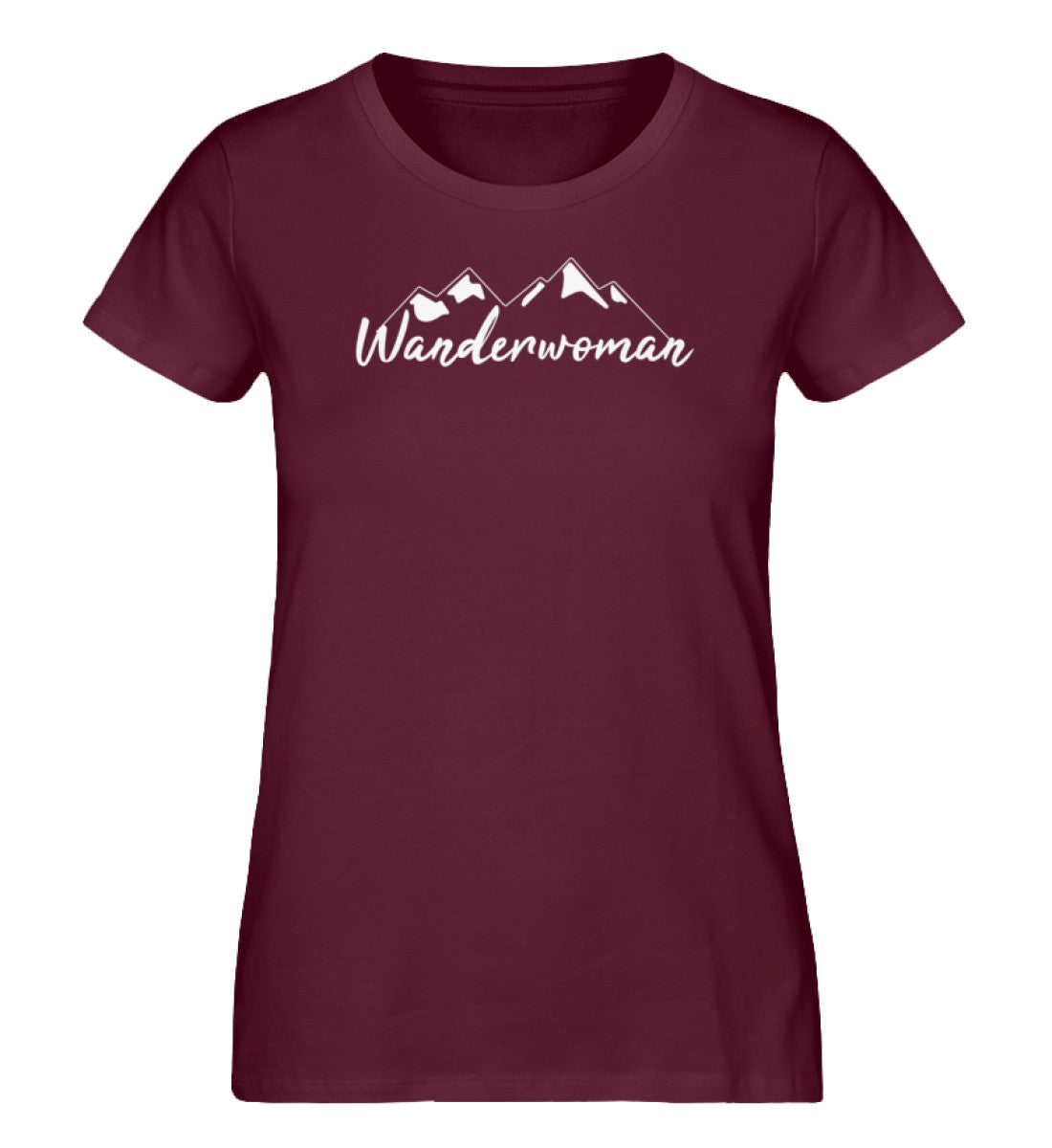 Wanderwoman. - Damen Organic T-Shirt wandern Weinrot