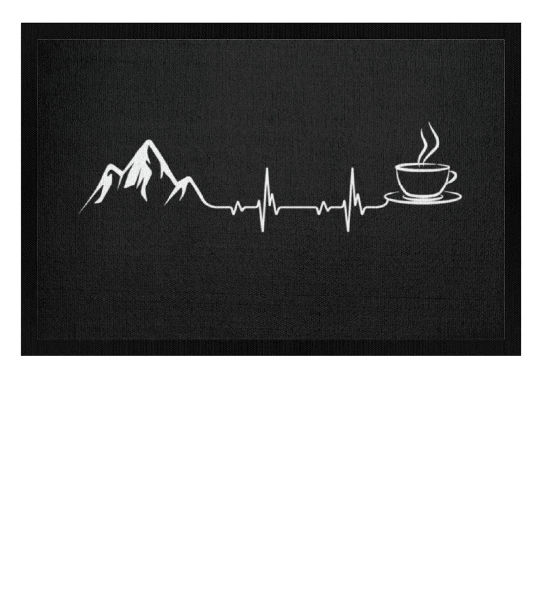 Herzschlag - Berge und Kaffee - Fußmatte mit Gummirand berge wandern Schwarz