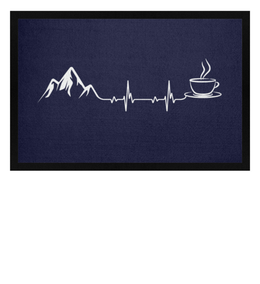 Herzschlag - Berge und Kaffee - Fußmatte mit Gummirand berge wandern Navy