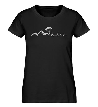 Herzschlag Paragleiter - Damen Organic T-Shirt berge Schwarz