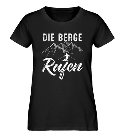 Die Berge rufen - Damen Organic T-Shirt ski Schwarz