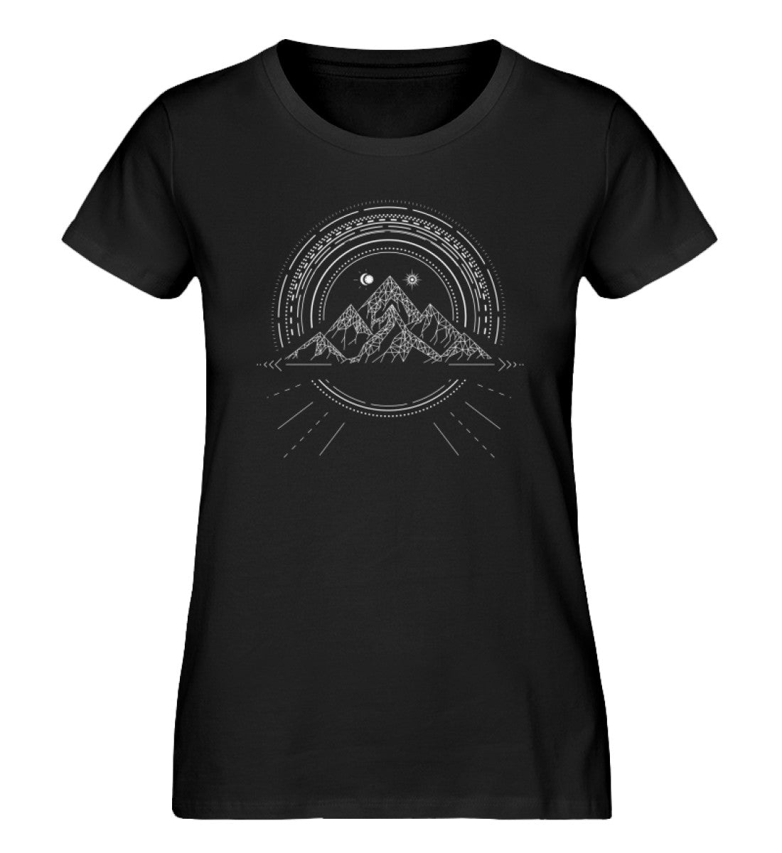 Bergreise Geometrisch - Damen Organic T-Shirt berge camping Schwarz
