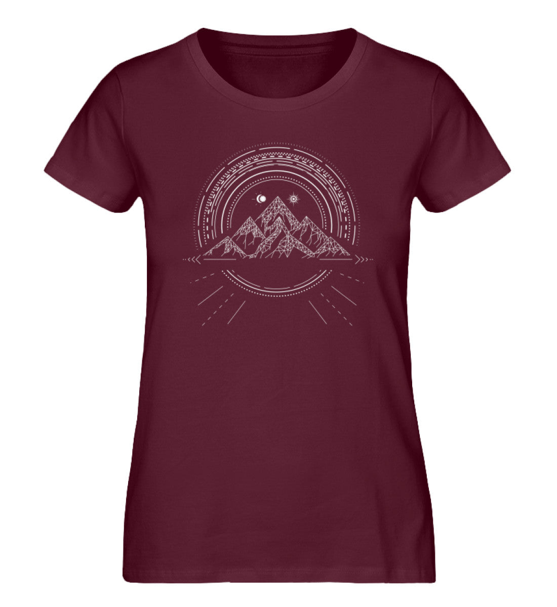 Bergreise Geometrisch - Damen Organic T-Shirt berge camping Weinrot