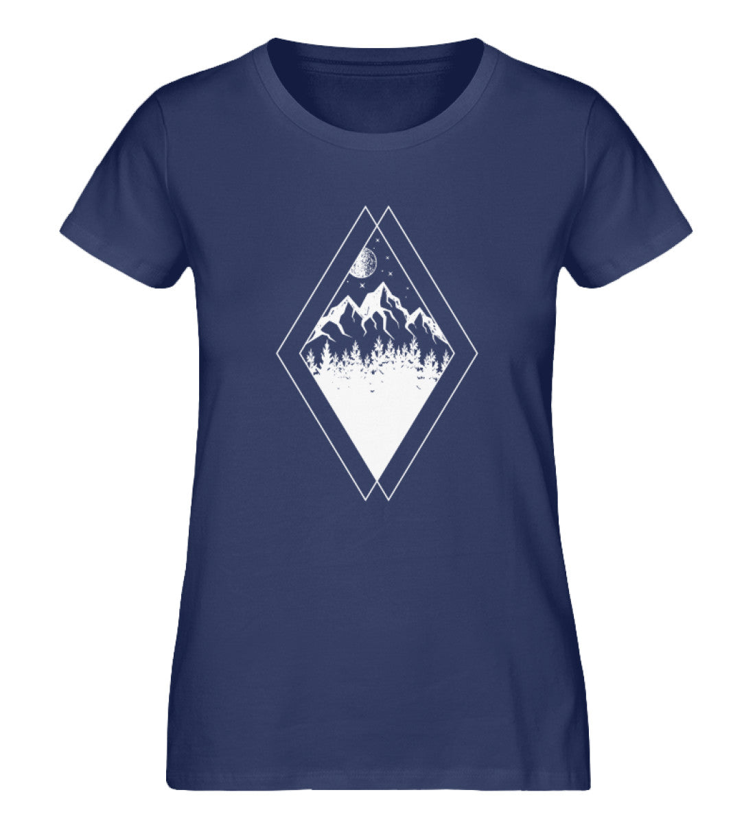 Gebirge - Geometrisch - Damen Organic T-Shirt berge Navyblau