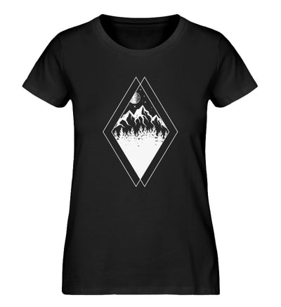 Gebirge - Geometrisch - Damen Organic T-Shirt berge Schwarz