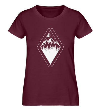 Gebirge - Geometrisch - Damen Organic T-Shirt berge Weinrot