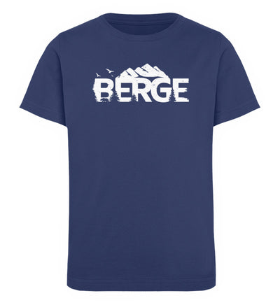 Berge - Kinder Premium Organic T-Shirt berge Navyblau