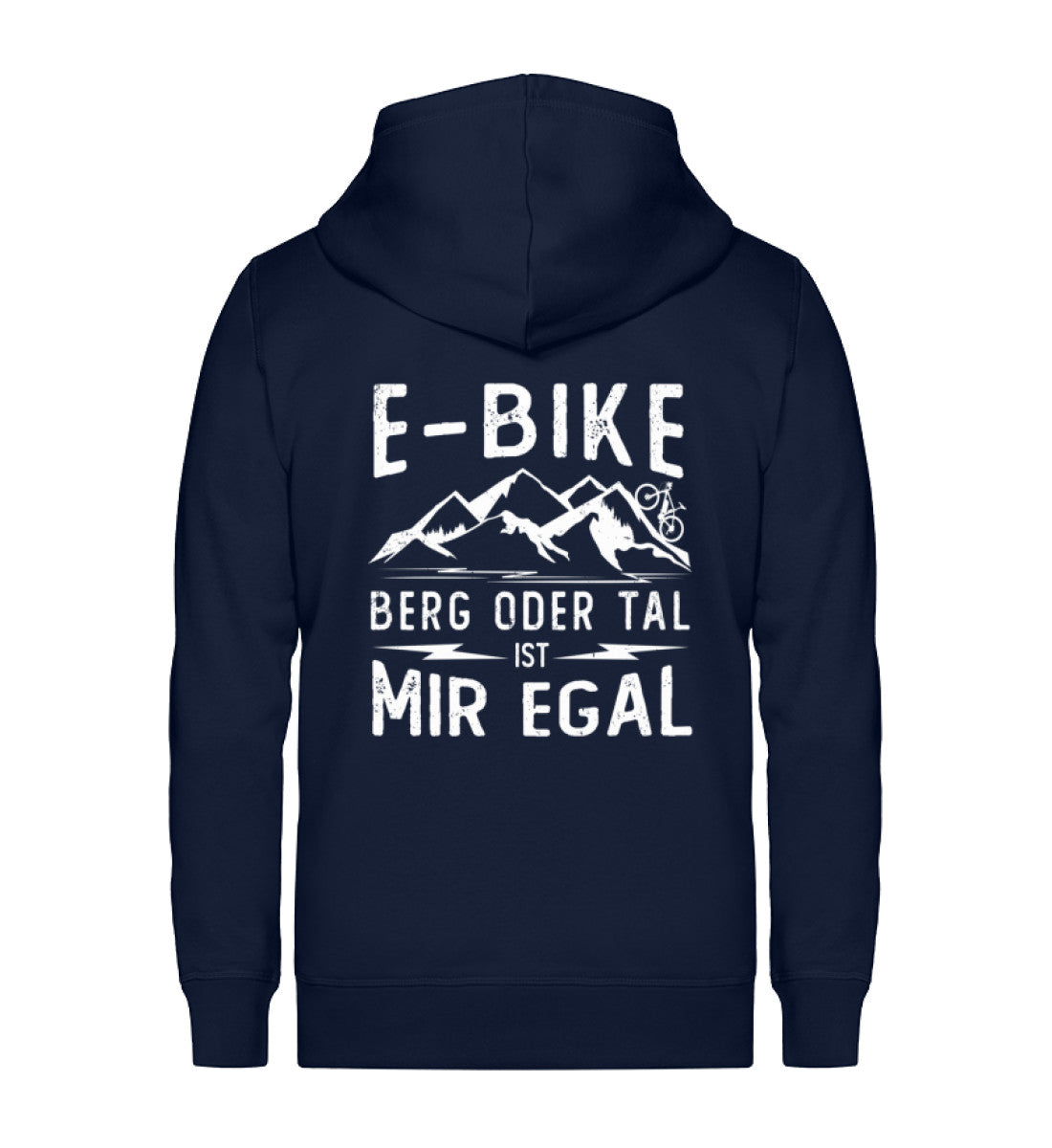 E-Bike - Berg oder Tal ist mir egal ~ - Unisex Premium Organic Sweatjacke Navyblau