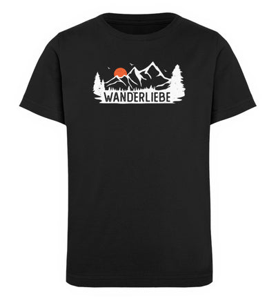 Wanderliebe, Berge und Sonne - Kinder Premium Organic T-Shirt Schwarz