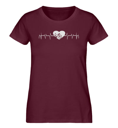 Herzschlag Fahrrad im Herzen - Damen Organic T-Shirt fahrrad Weinrot