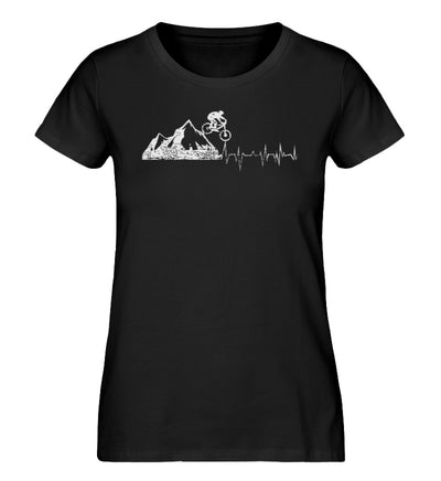 Herzschlag Bergbiker - Damen Organic T-Shirt mountainbike Schwarz