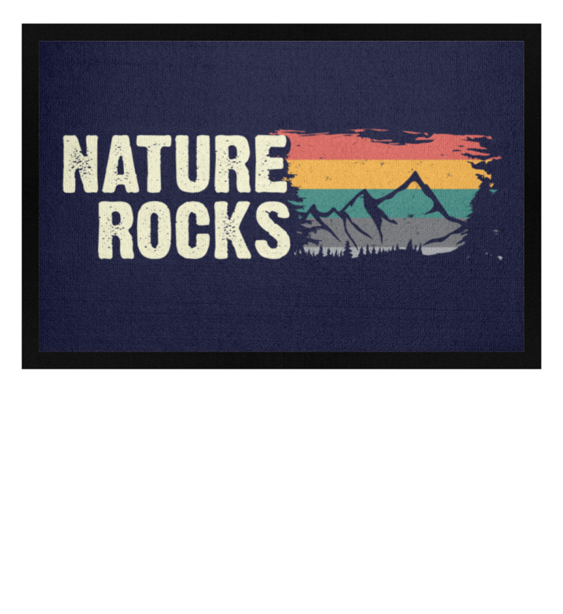 Nature Rocks - Fußmatte mit Gummirand berge camping wandern Navy