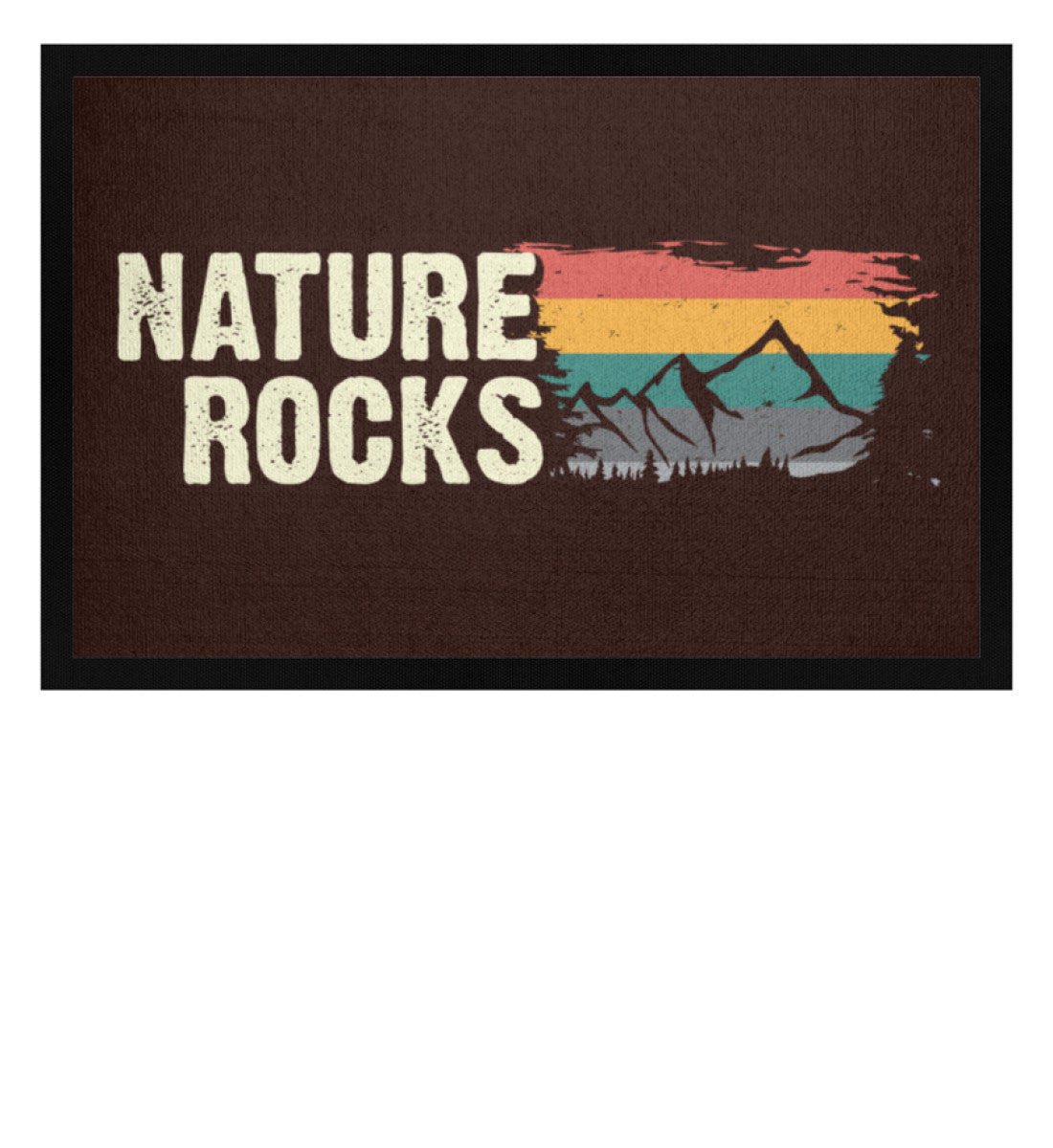 Nature Rocks - Fußmatte mit Gummirand berge camping wandern Braun